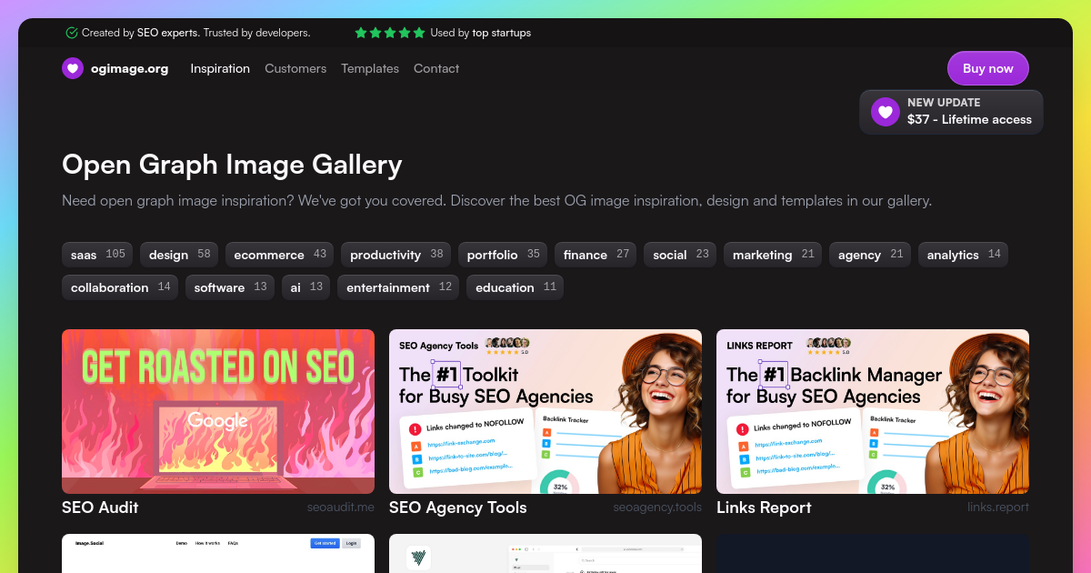 OG Image Gallery - Design Inspiration for Open Graph Images